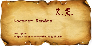 Kocsner Renáta névjegykártya